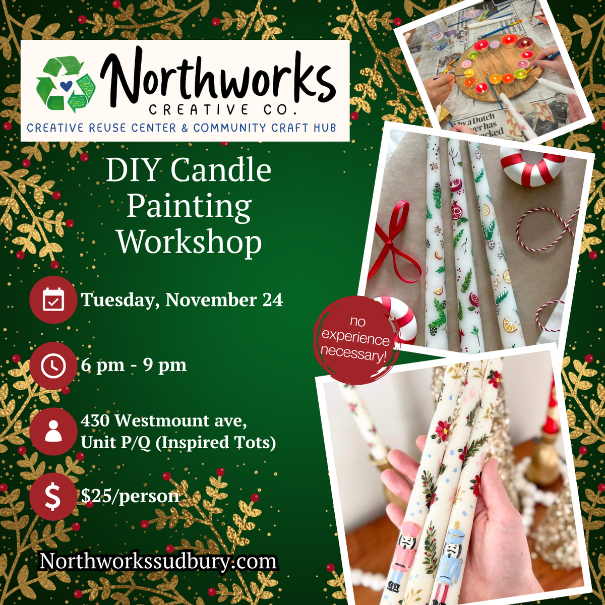 Holiday Candle Painting Workshop